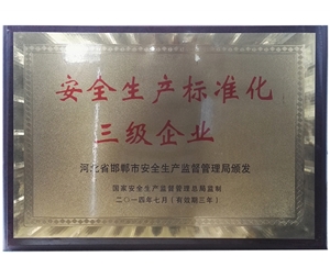 安全生產(chǎn)標準化三級企業(yè)